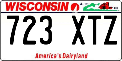 WI license plate 723XTZ