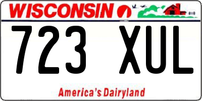 WI license plate 723XUL