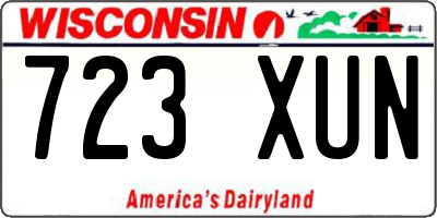 WI license plate 723XUN