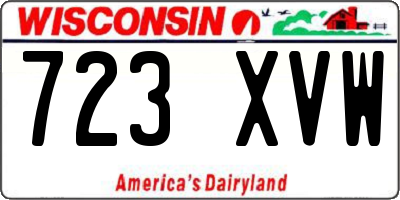 WI license plate 723XVW
