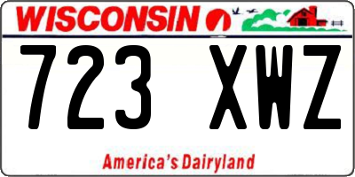 WI license plate 723XWZ