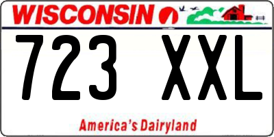 WI license plate 723XXL