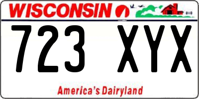 WI license plate 723XYX