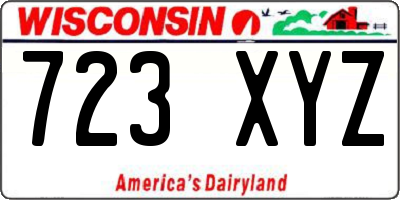 WI license plate 723XYZ