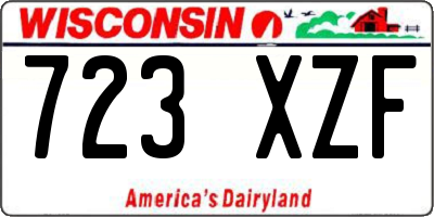 WI license plate 723XZF