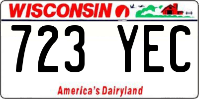 WI license plate 723YEC