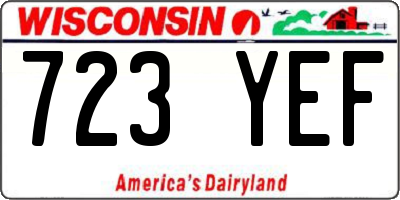 WI license plate 723YEF