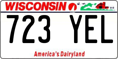 WI license plate 723YEL