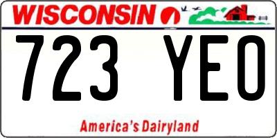 WI license plate 723YEO