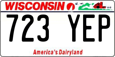 WI license plate 723YEP