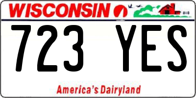 WI license plate 723YES