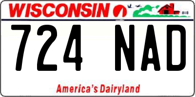 WI license plate 724NAD