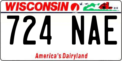 WI license plate 724NAE