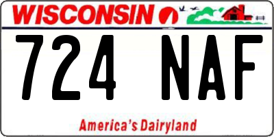 WI license plate 724NAF