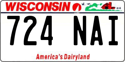 WI license plate 724NAI