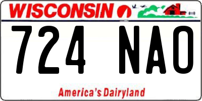 WI license plate 724NAO