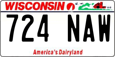 WI license plate 724NAW