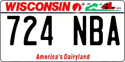 WI license plate 724NBA