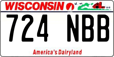 WI license plate 724NBB
