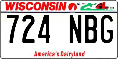 WI license plate 724NBG