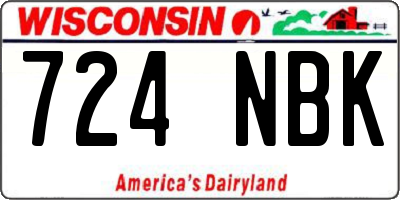 WI license plate 724NBK
