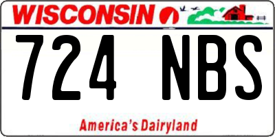 WI license plate 724NBS