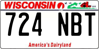 WI license plate 724NBT