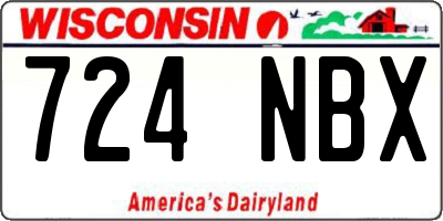 WI license plate 724NBX