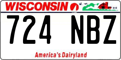 WI license plate 724NBZ