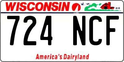WI license plate 724NCF
