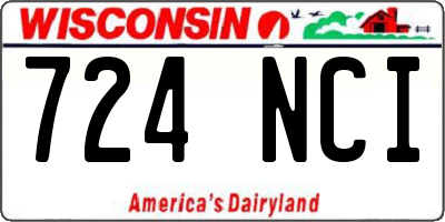 WI license plate 724NCI