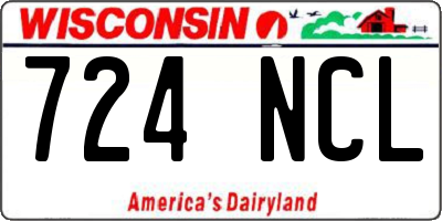 WI license plate 724NCL