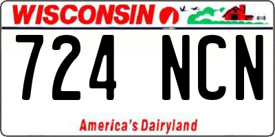 WI license plate 724NCN