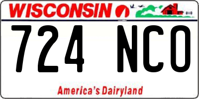 WI license plate 724NCO