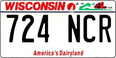 WI license plate 724NCR