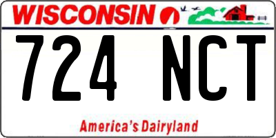 WI license plate 724NCT