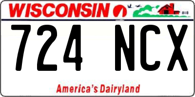WI license plate 724NCX