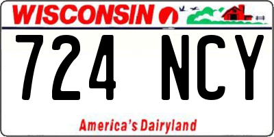 WI license plate 724NCY
