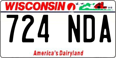 WI license plate 724NDA