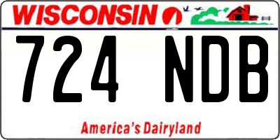 WI license plate 724NDB