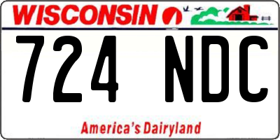 WI license plate 724NDC