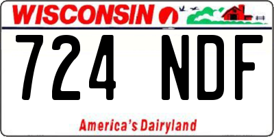 WI license plate 724NDF