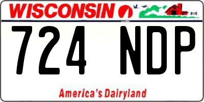 WI license plate 724NDP