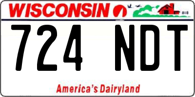 WI license plate 724NDT