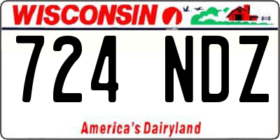 WI license plate 724NDZ