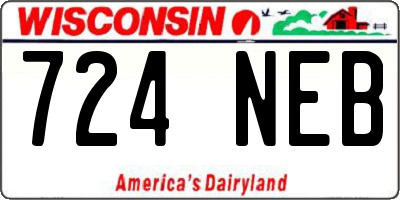 WI license plate 724NEB