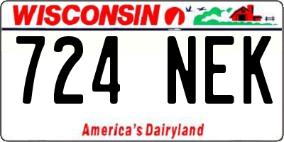 WI license plate 724NEK