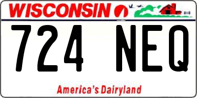 WI license plate 724NEQ