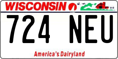 WI license plate 724NEU