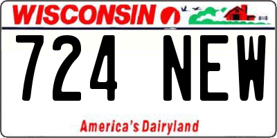 WI license plate 724NEW